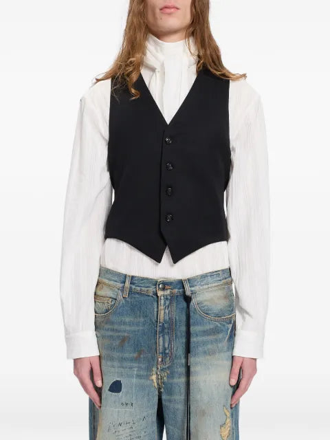 Ann Demeulemeester gabardine wool waistcoat